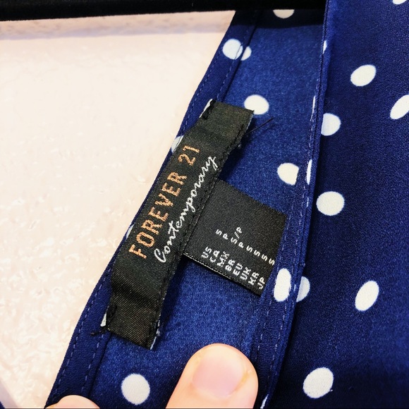 Blue Polkadot Chiffon Top - Picture 4 of 4